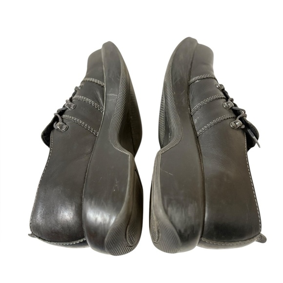 ๐ Dansko Lace-Up Comfort Clog Shoes Womens EU 40 US 9.5- 10 Black Leather - Picture 9 of 12